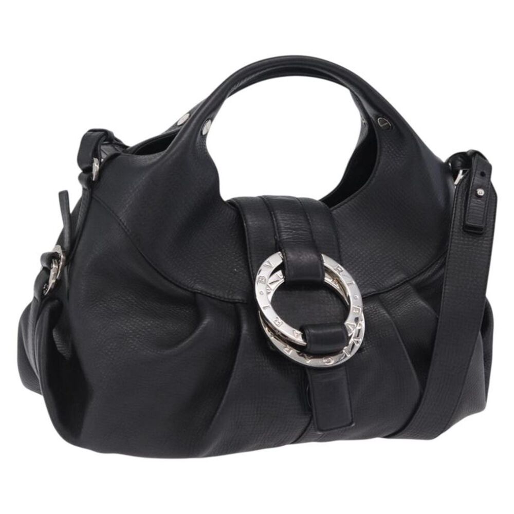 Bvlgari Chandra Hobo Leather Black Leather Shoulder Bag Bag